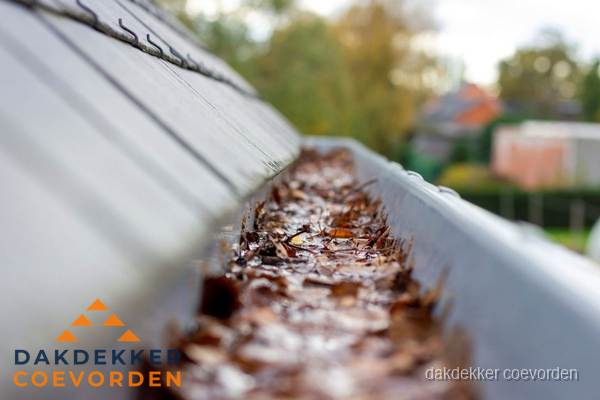 Verstopte dakgoot met bladeren schoonmaken in Coevorden Verstopte dakgoot met bladeren schoonmaken in Coevorden